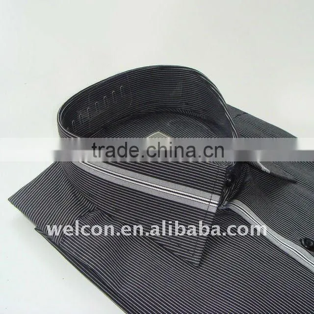 Chinese factory OEM Men's 100% cotton fashion classic black and white stripe Europe style business dress shirt