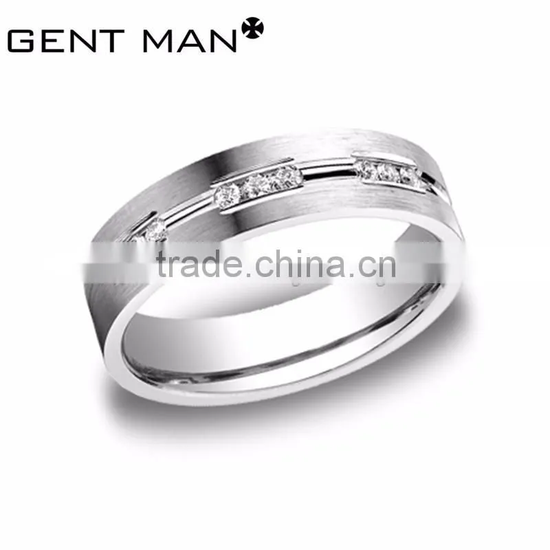 Popular CZ rings 316L Stainless steel Engagement Ring titanium Trendy ring
