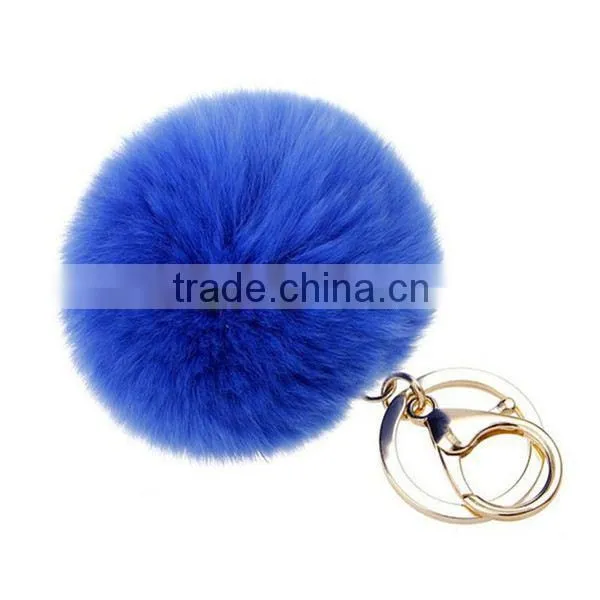 10cm rabbit fur ball keychain