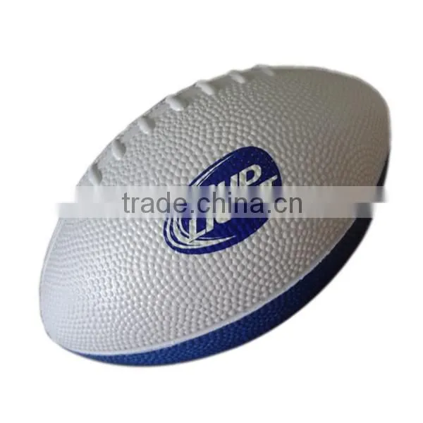 custom logo pu foam football rugby ball shape stress ball