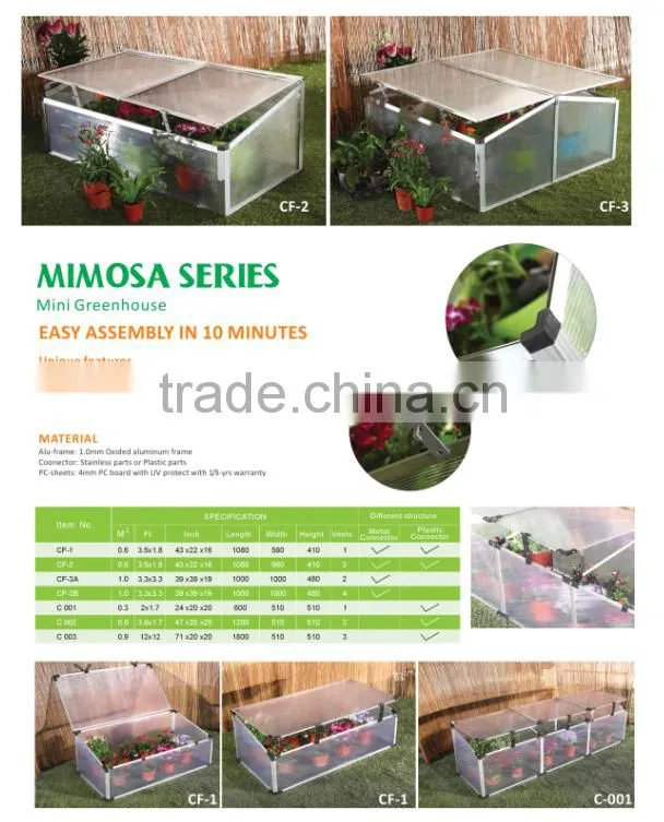 Easy DIY Aluminium Greenhouse 105cm x 56cm x 41cm