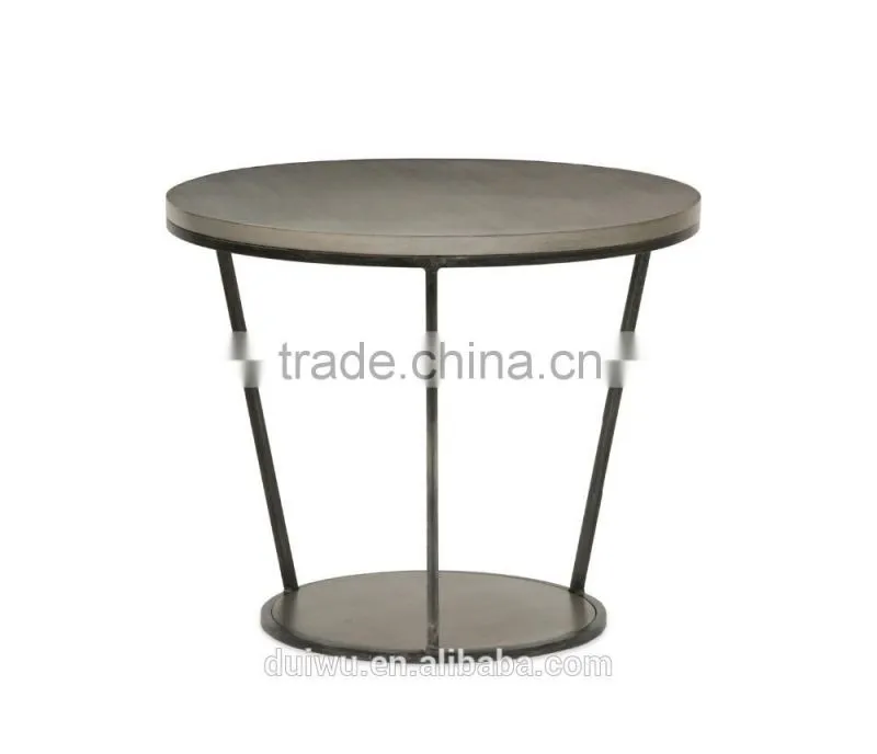 Vintage Style black wrought iron round side table
