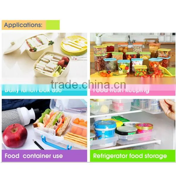 4 Layer DIY Stack Plastic Houseware Snap Close Food Container Set With Handle