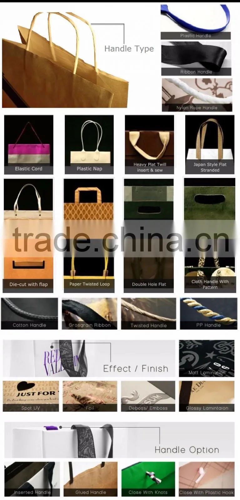Elegant Fancy Paper Shopping Bag with Custom Printed Logo/Design