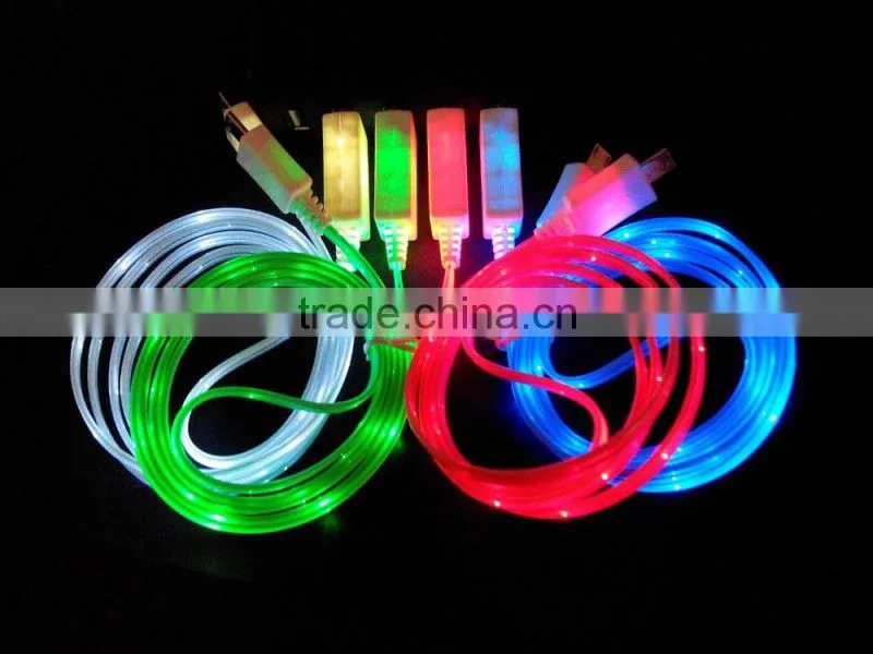 New LED Light Micro USB Charger Data Sync Cable Cord for Samsung Led USB Cable