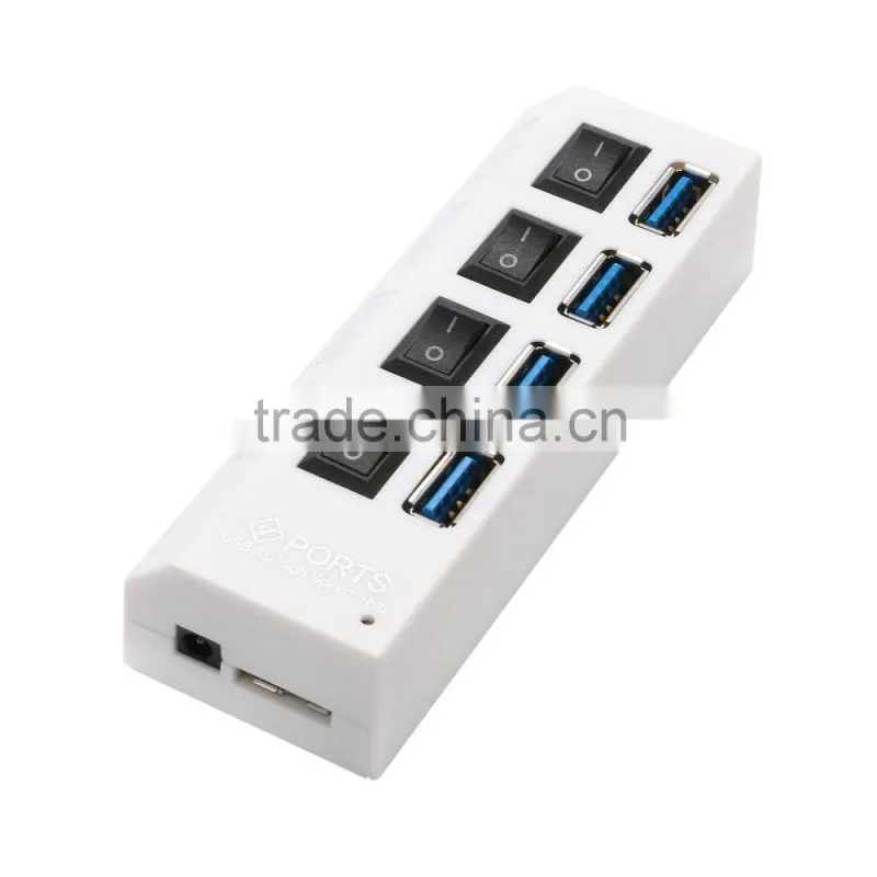 High speed USB3.0 HUB 4Ports 5Gbps Splitter Power Adapter