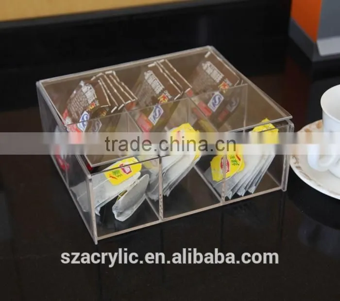 Unique high transparent acrylic tea-bag box acrylic small tea box wholesale