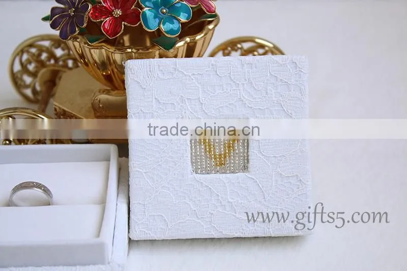 Wedding Creative Custom Ring Box with beaded name plate of O For Engagement