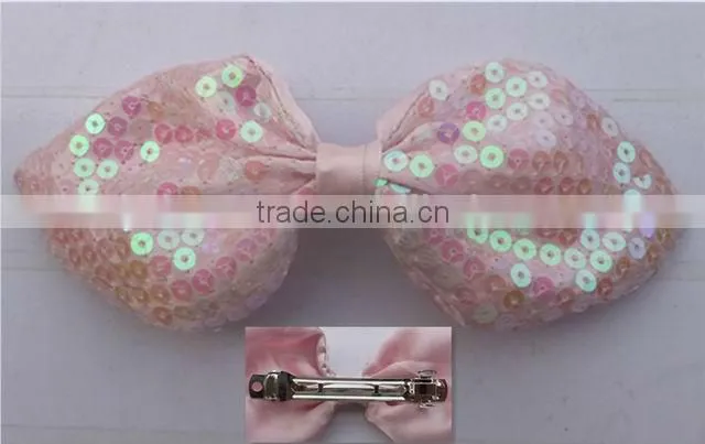beautiful sequin fabric bow barrette