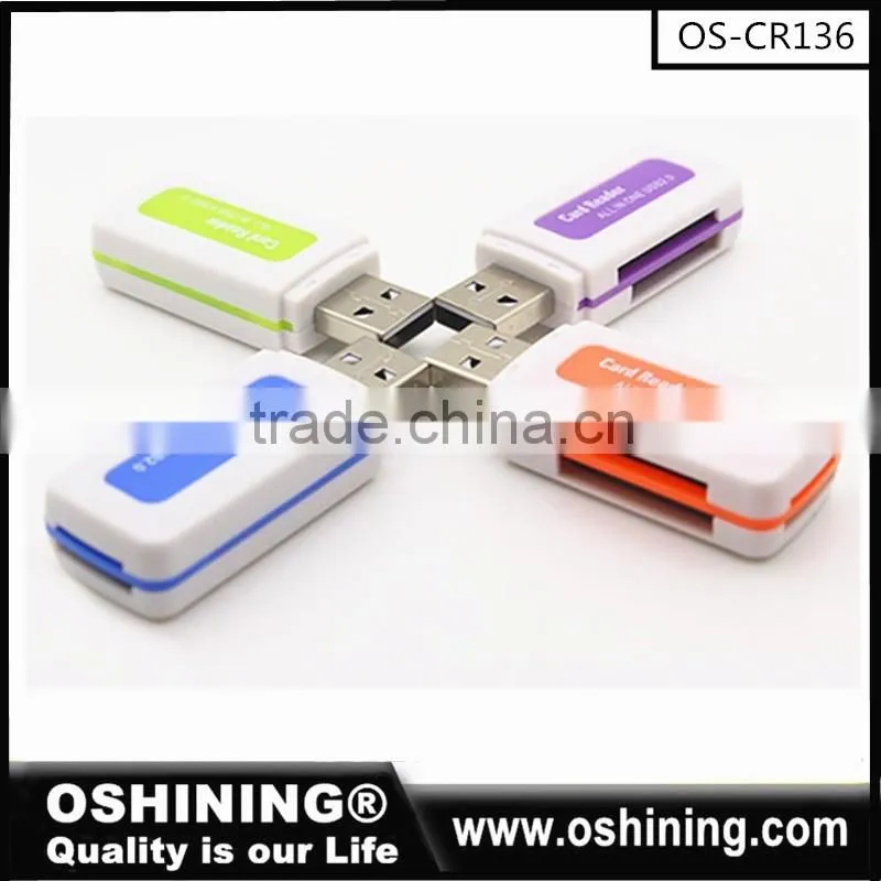 Wholesale high speed all in1 usb 2.0 card reader with 4slots (OS-CR145)