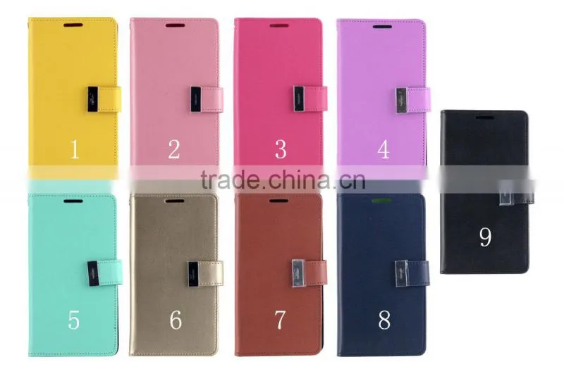 2016 Leather Flip Mercury Rich Diary wallet cover case for Samsung Galaxy S7 & Edge Plus
