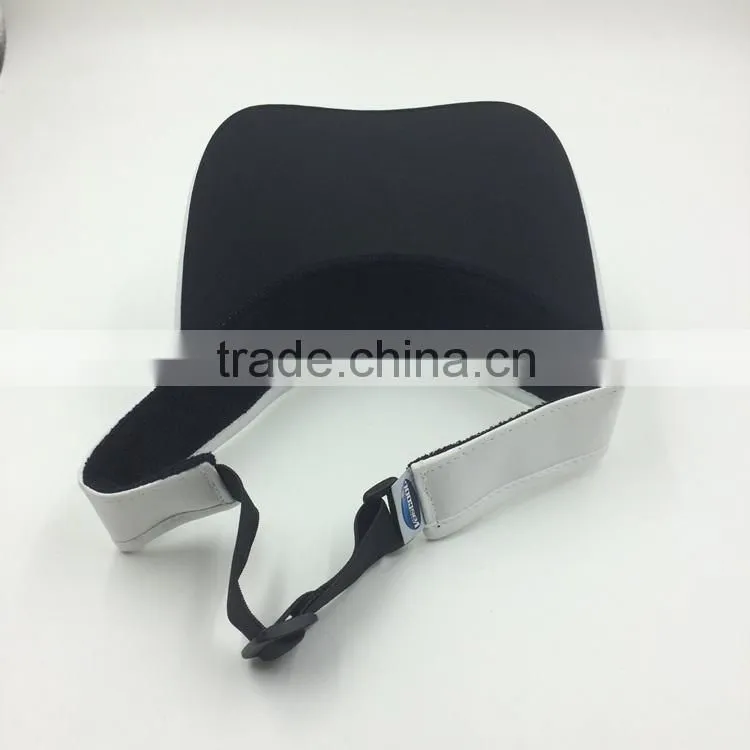 custom design fashion 100% cotton white sun visor with embroidery
