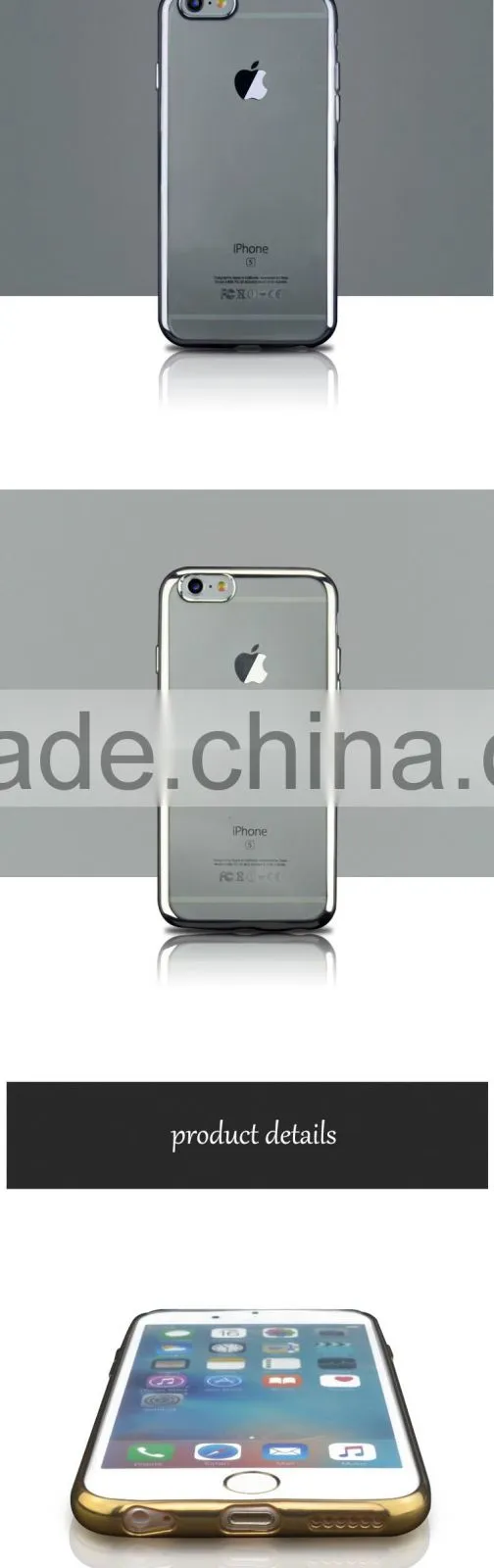 Plating Electroplating Clear Crystal TPU Soft Phone Case cover for i phone 6 6G case