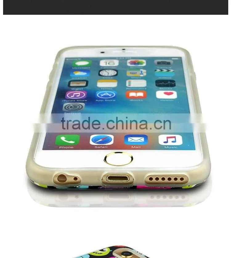 OEM Mobile Phone Accessories Colorful TPU+PET Soft Back Cover Shell Case for iPhone 6 6S Ultra Slim 1.2mm