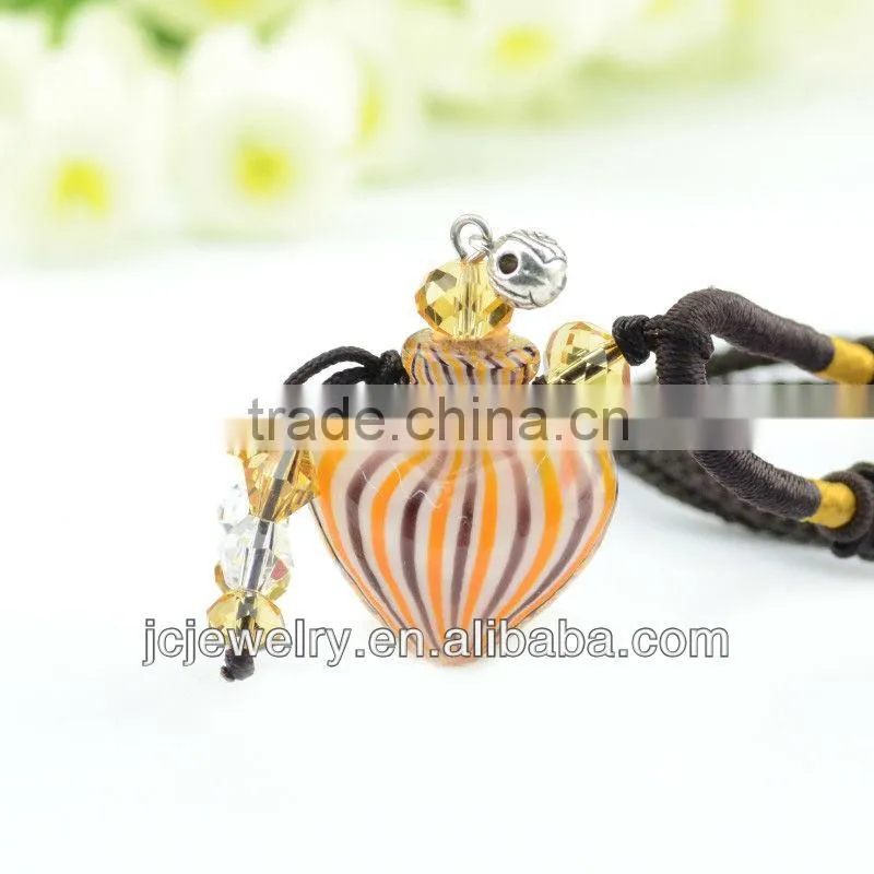 2013 new blue ground glass pendant Daisy Wishing Bottle back Long Cord Necklace