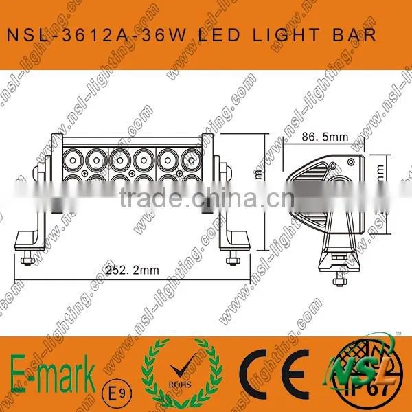 7inch 36watt Epistar LED fog light/LED light bar for ATV SUV track
