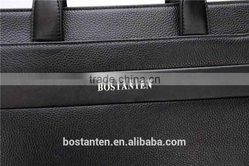 horizontal cowhide leather vintage men briefcase laptop bag messenger hand bag