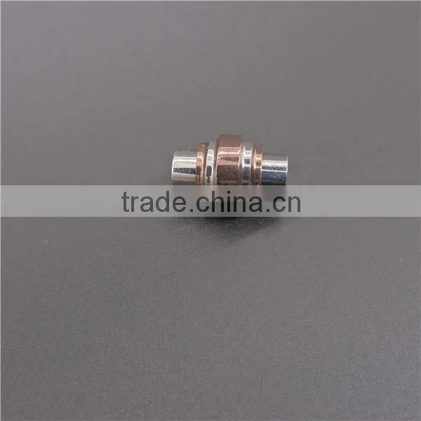 Wholesale rose gold plated charm beads with stainless steel round accessories for bracelet
