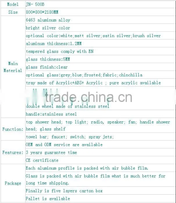 alibaba website simple glass shower box
