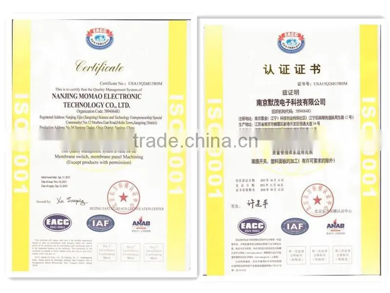 Custom LED membrane keyboard with ISO9001:2008 for High Speed Horizontal Centrifuge