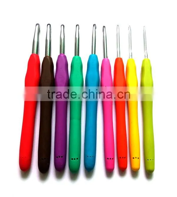 Hot sale tpr thermoplastic rubber crochet hook , crochet hook set, manufacturer of crochet hook