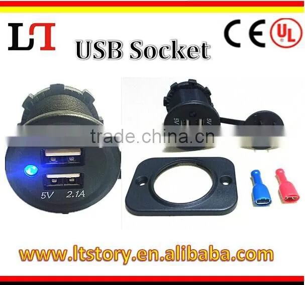 12v usb socket panel mount, 12v usb socket, usb socket