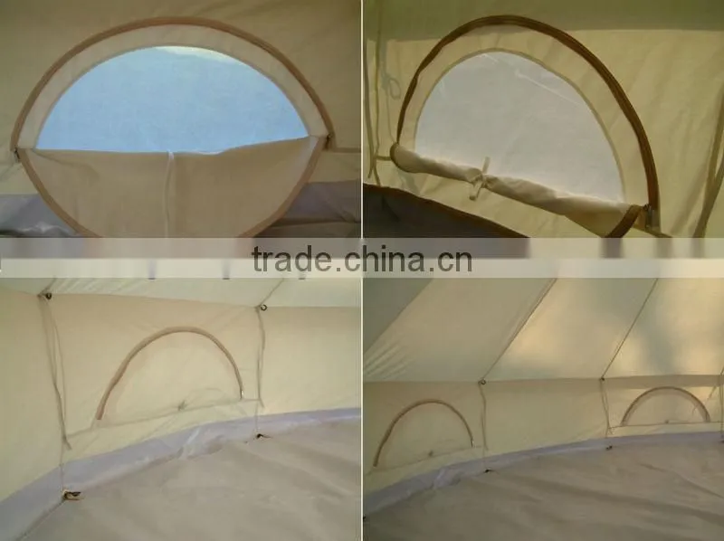 Diameter 4M Waterproof Cotton Canvas Sibley Tent for 2 Persons Bell Tent