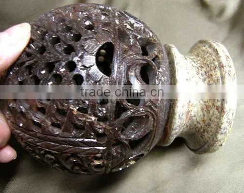 Soap stone carved ball lantern