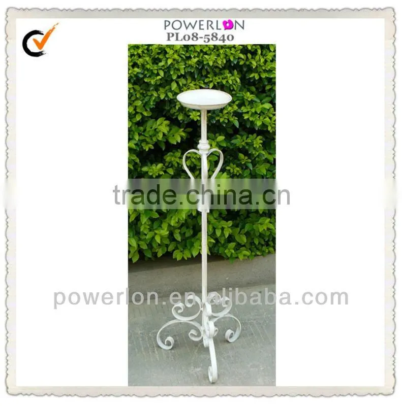 Metal white lantern candle holder
