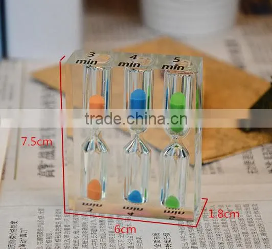Acrylic glass sand clock crystal 1min 3 min 5min hourglass