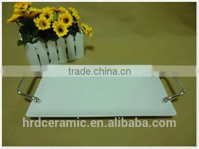 Manufactured in China stock ceramic plates with handles