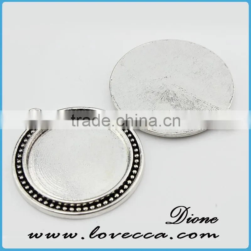 Silver DIY pendant cabochon settings,silver jewelry cameo jewelry settings,Silver Metal Charms setting