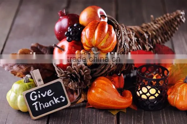 RH-YF22 Thanksgiving decorattan cornucopia horn shape wall hanging flower rattan basket