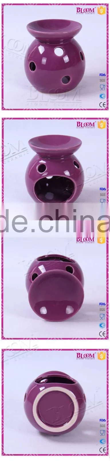 simple desgin purple ceramic round wax burner