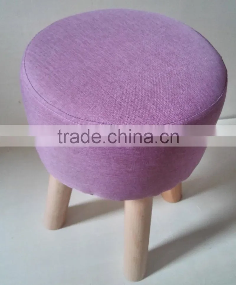 living room furniture padded round stool ottoman wooden pouf
