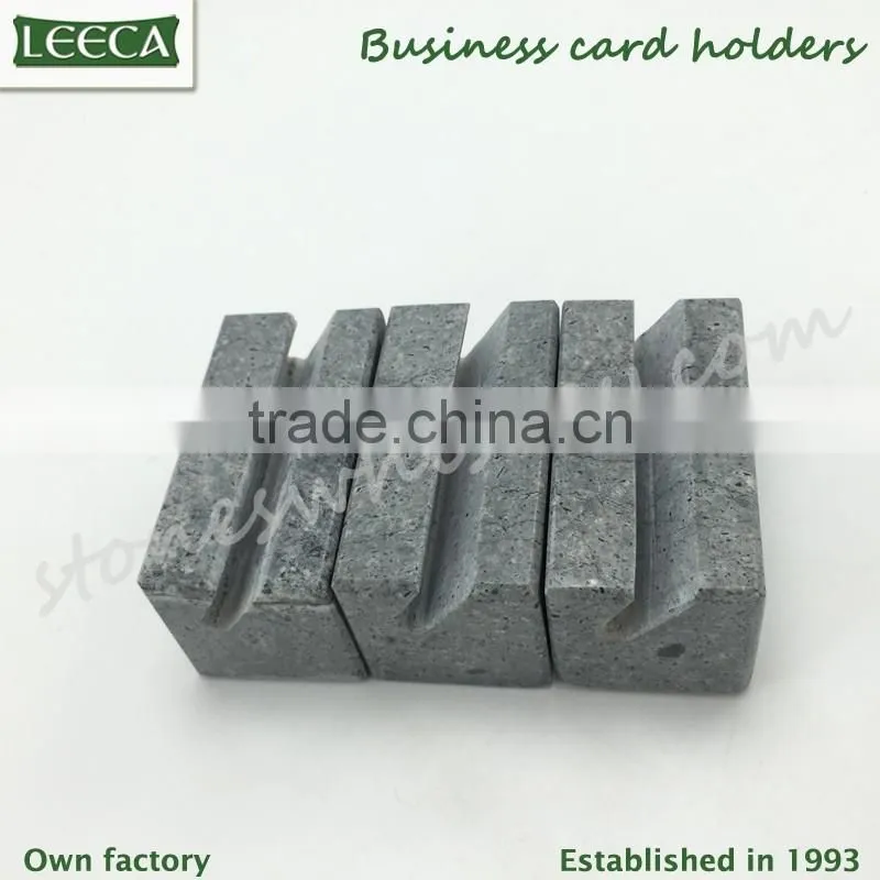 Black rock stone basalt business card holder office stationery set promotional gifts