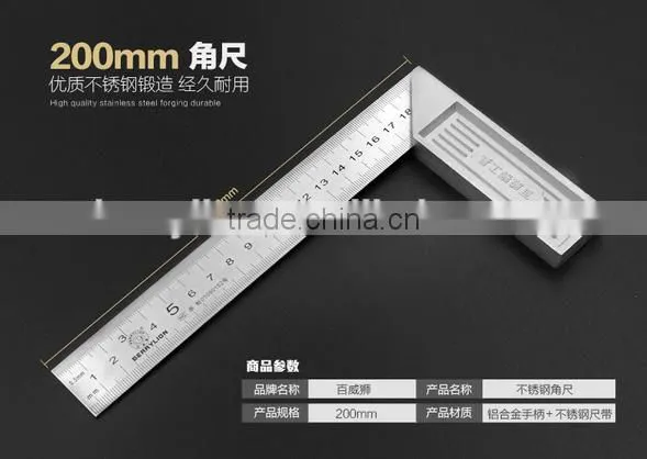 Berrylion 500mm Square Ruler Stainless Steel Clear Scale Alloy Square Ruler