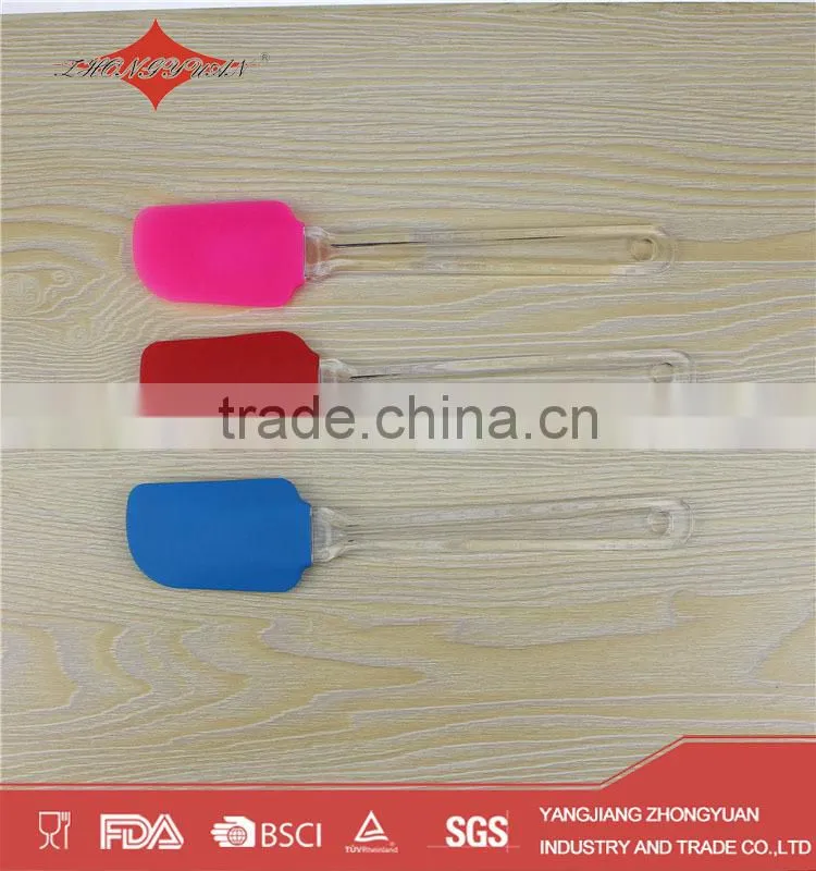 colorful silicone spatula with plastic handle