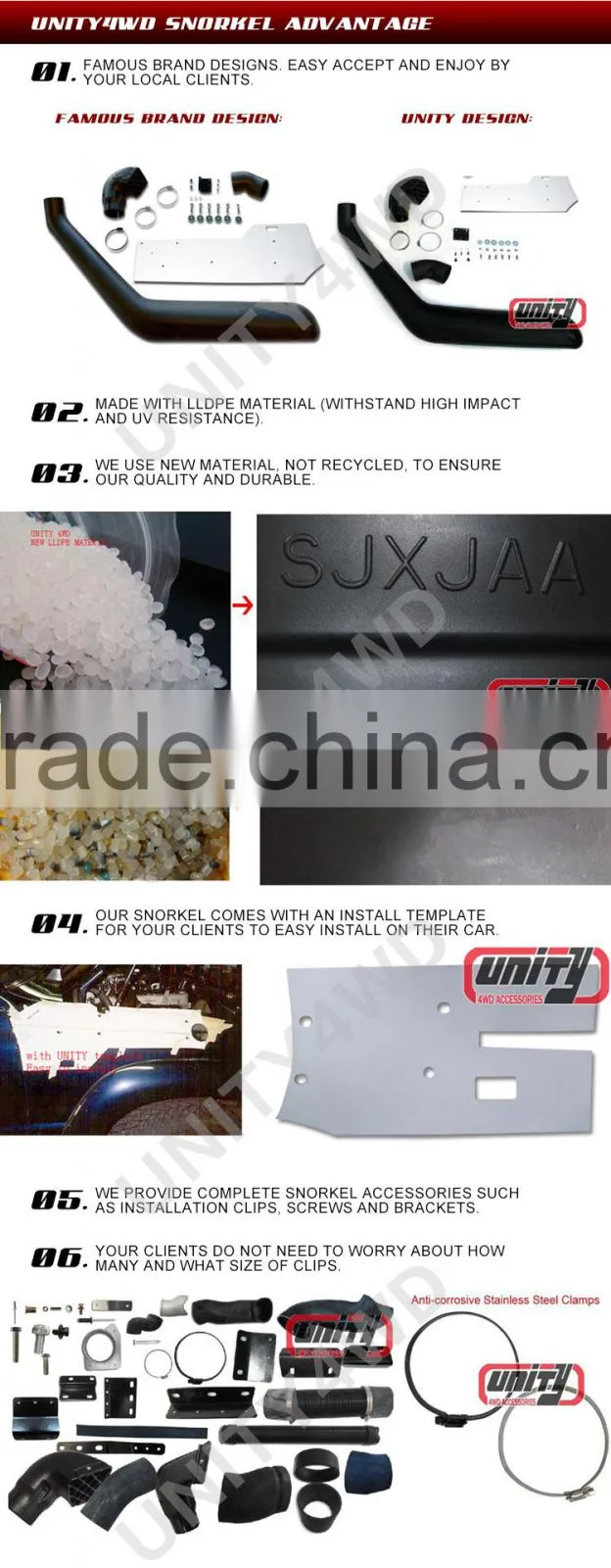 factory price 4x4 car snorkel for PATROL Y61C