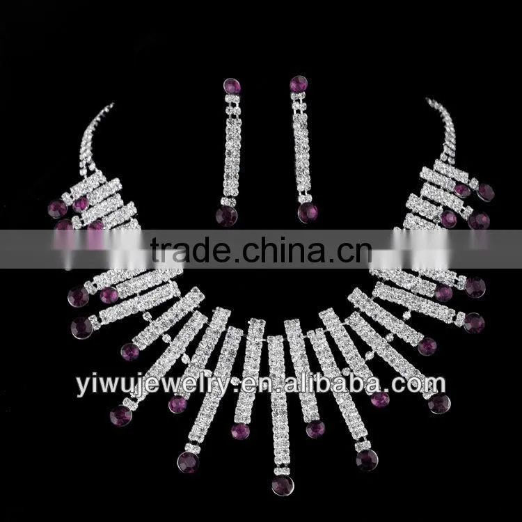 Fashion Rhinestone And Crystal Wedding Decoration Bridal Jewelry Set Necklace