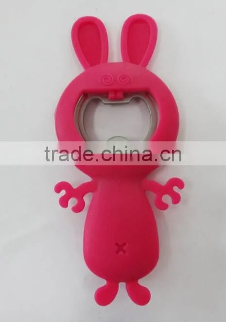 shark shaped cute silicone with stainless steel bottle opener