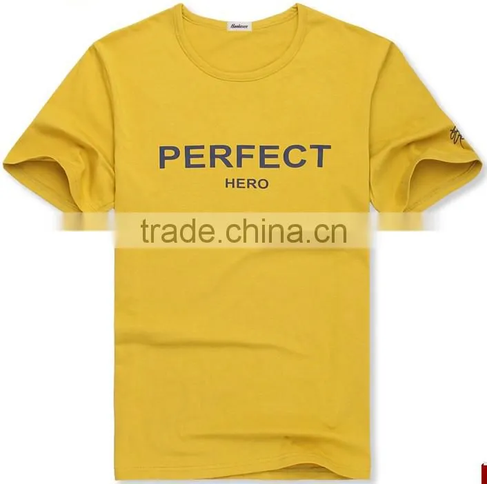 Men's slim short sleeve T-shirt 100% cotton 0-neck T-shirt