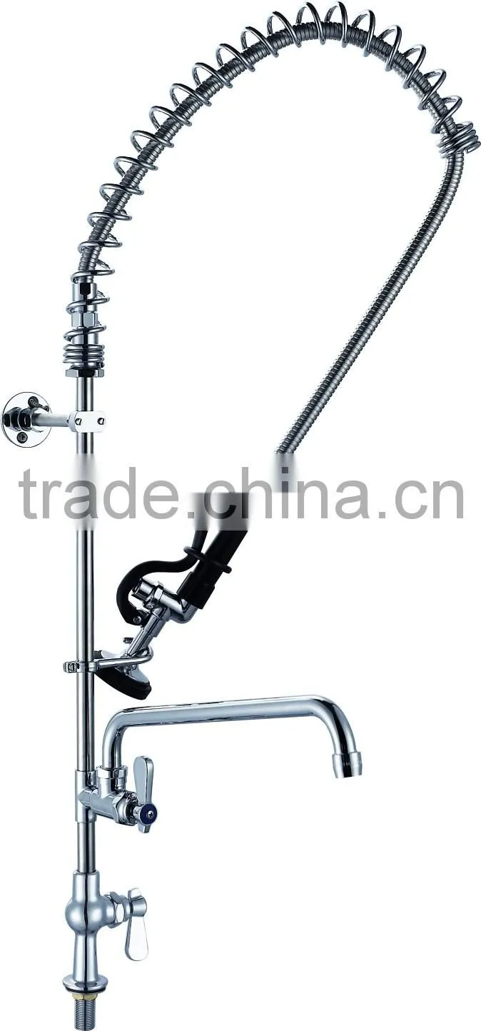 2016 Chrome Commercial Style Pot Filler Kitchen Faucet with Pre Rinse Spray