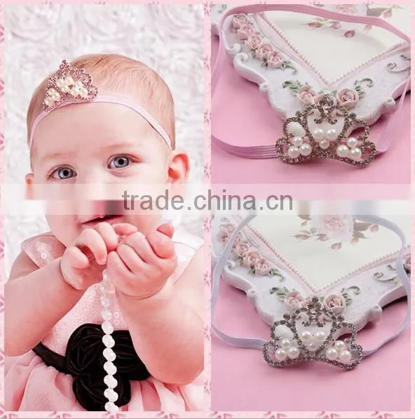 Elastic Crown Headband Baby Girl Tiara Headband for Hair Newborn hair bows Wholesale