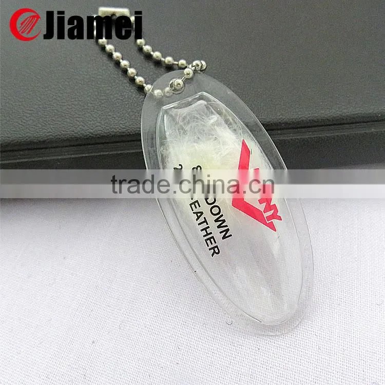 Durable custom logo PVC/tpu inflatable label fill with down feather