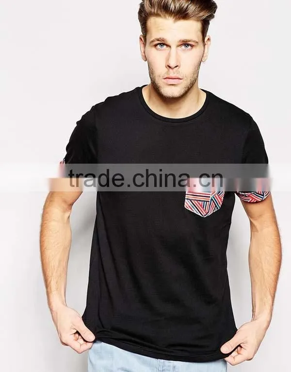 Custom High Quality Mens Printed Pocket T shirt