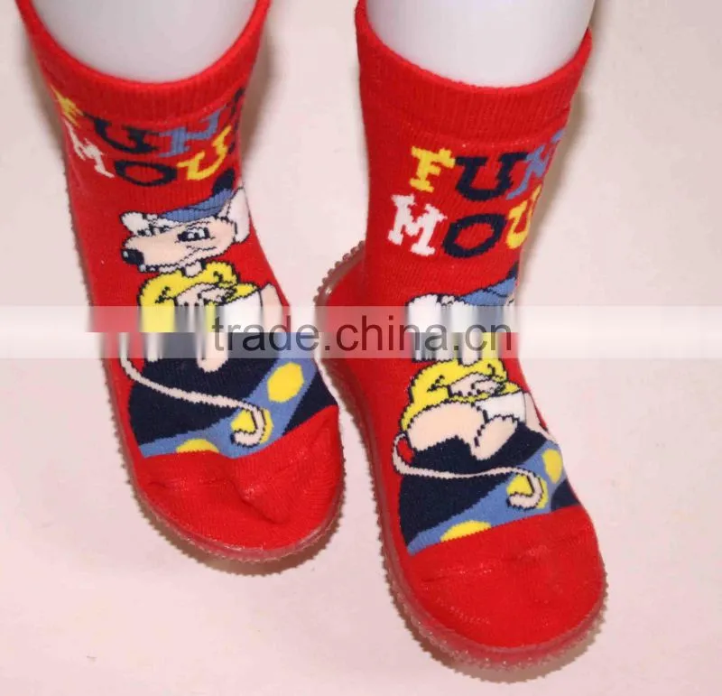 Cotton baby socks with shoes design for winter