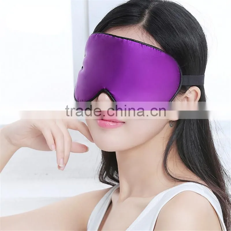 Custom made double layer solid color Plush silk eye mask, silk shading sleeping eye mask