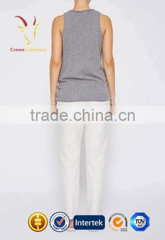 Sleeveless Tight Knitted Cashmere Sweater Wool for Woman