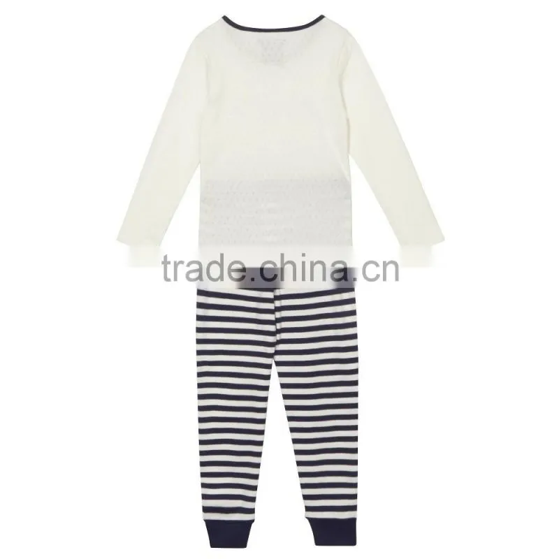 Designer girl's cream horse printed pyjama set